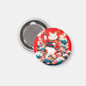 Maneki-Neko, Japanischer Lucky Cat Magnet (Vorderseite/Rückseite)