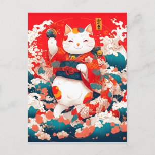 Maneki-Neko, Japanischer Lucky Cat Postkarte