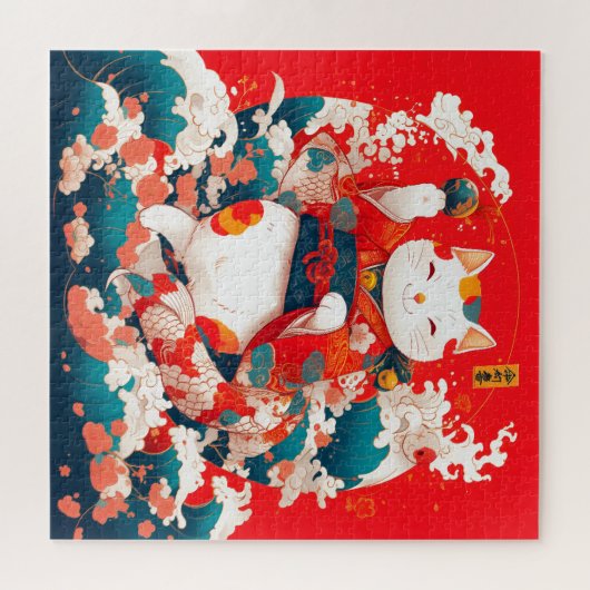 Maneki-Neko, Japanischer Lucky Cat Puzzle (Horizontal)