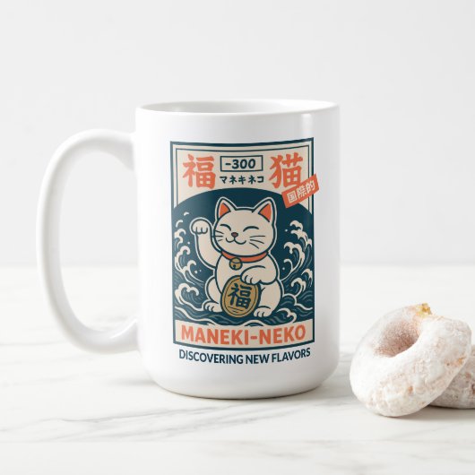 Maneki-Neko Kaffeetasse (Mit Donut)
