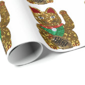 Maneki-Neko-Katze Geschenkpapier (Rolleneckpunkt)