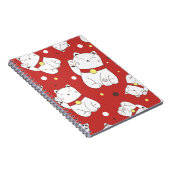 Maneki-Neko Katze, japanisches Doodle-Muster. Notizblock (Rechte Seite)