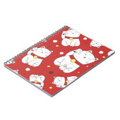 Maneki-Neko Katze, japanisches Doodle-Muster. Notizblock (Linke Seite)