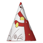 Maneki-Neko Katze, japanisches Doodle-Muster. Partyhütchen (Rechts)