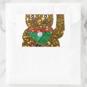 Maneki-Neko-Katze Rechteckiger Aufkleber (Tasche)