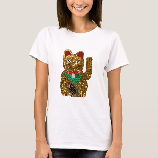 Maneki-Neko-Katze T-Shirt (Vorderseite)