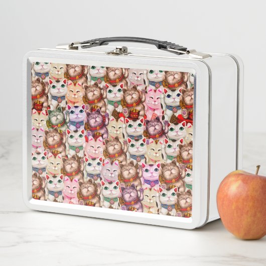 Maneki-neko-Katzen-Muster Metall Brotdose (Beispiel)