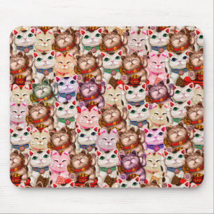 Maneki-neko-Katzen-Muster Mousepad