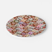 Maneki-neko-Katzen-Muster Pappteller (Schrägansicht)