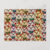 Maneki-neko-Katzen-Muster Postkarte (Vorderseite)