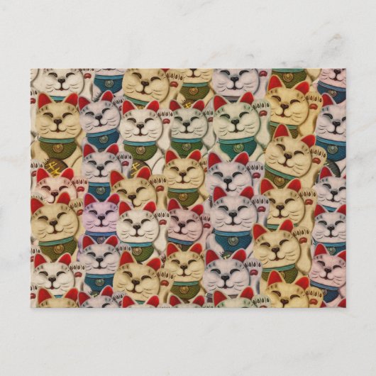 Maneki-neko-Katzen-Muster Postkarte (Vorderseite)