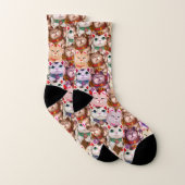 Maneki-neko-Katzen-Muster Socken (Paar)