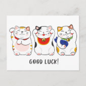 Maneki-neko Katzen Postkarte (Vorderseite)