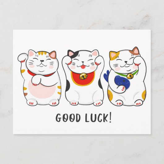 Maneki-neko Katzen Postkarte (Vorderseite)