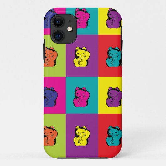 Maneki Neko Kitty Pop Art Case-Mate iPhone Hülle (Rückseite)