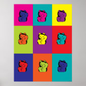 Maneki Neko Kitty Regenbogenposter Poster (Vorne)