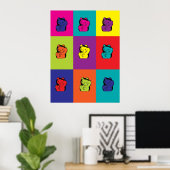 Maneki Neko Kitty Regenbogenposter Poster (Heimbüro)