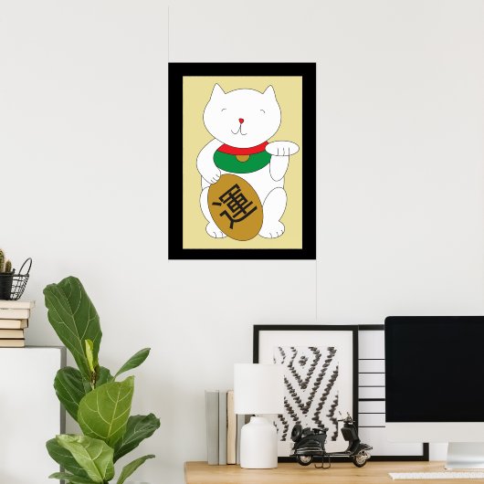 Maneki Neko Luck und gutes Glückspilz Poster (Heimbüro)