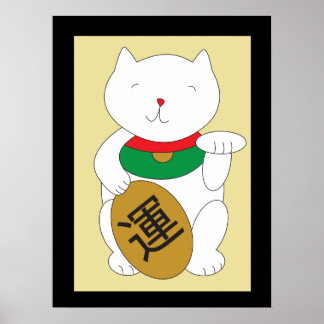 Maneki Neko Luck und gutes Glückspilz Poster