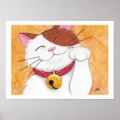 Maneki Neko Lucky Calico Cat Kunstdruckerei Poster (Vorne)