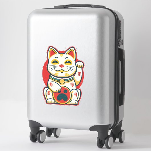 Maneki Neko - Lucky Cat Aufkleber (Koffer)