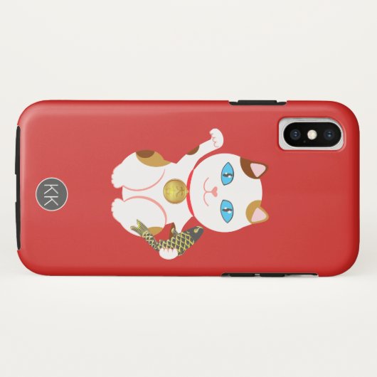 Maneki-neko Lucky Cat Case-Mate iPhone Hülle (Rückseite (Horizontal))