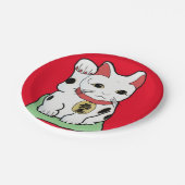 Maneki-Neko /Lucky Cat Emoji Pappteller (Schrägansicht)