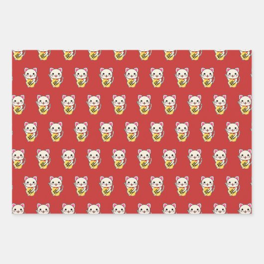 Maneki Neko - Lucky Cat Geschenkpapier Set (Vorderseite 3)