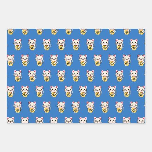 Maneki Neko - Lucky Cat Mixed Geschenkpapier Set (Vorderseite 3)