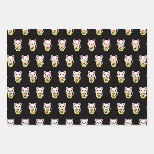 Maneki Neko - Lucky Cat Mixed Geschenkpapier Set (Vorderseite 2)