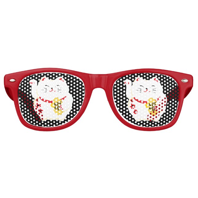 Maneki Neko Lucky Cat Partybrille (Vorderseite)