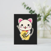 Maneki Neko - Lucky Cat Postkarte (Stehend Vorderseite)
