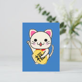 Maneki Neko - Lucky Cat Postkarte (Stehend Vorderseite)