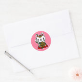 Maneki Neko (Lucky Cat) Runder Aufkleber (Umschlag)