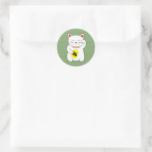 Maneki Neko Lucky Cat Runder Aufkleber (Tasche)