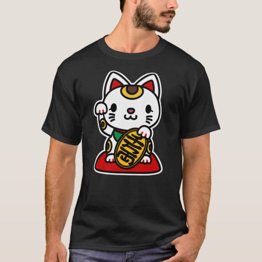 Maneki Neko (Lucky Cat) T-Shirt (Vorderseite)