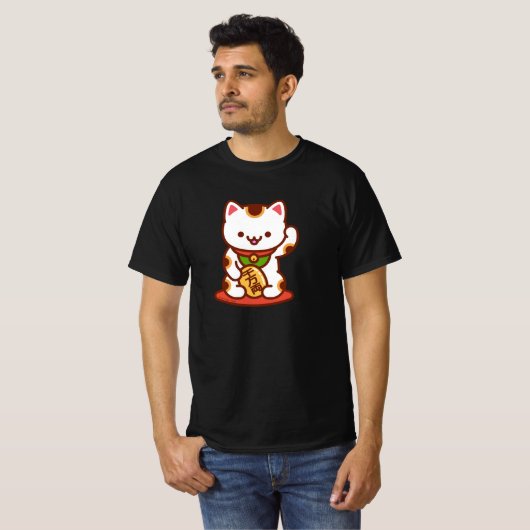 MANEKI-NEKO Lucky Cat T - Shirt - Weiß (Vorne ganz)