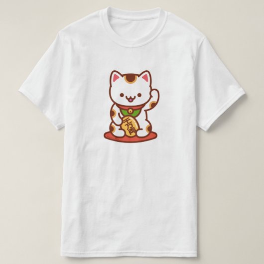 MANEKI-NEKO Lucky Cat T - Shirt - Weiß (Design vorne)