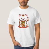 MANEKI-NEKO Lucky Cat T - Shirt - Weiß (Vorderseite)