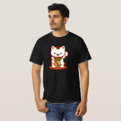 MANEKI-NEKO Lucky Cat T - Shirt - Weiß (Vorne ganz)
