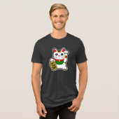 Maneki Neko: Lucky Cat Tri-Blend Shirt (Vorderseite voll)