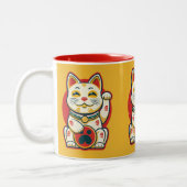 Maneki Neko - Lucky Cat Zweifarbige Tasse (Links)
