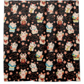 Maneki Neko Lucky Cats Duschvorhang (Vorderseite)