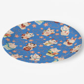 Maneki Neko Lucky Cats Pappteller (Schrägansicht)