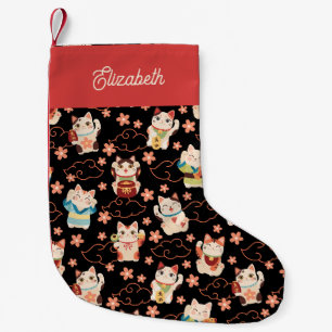 Maneki Neko Lucky Cats Personalisiert  Kleiner Weihnachtsstrumpf