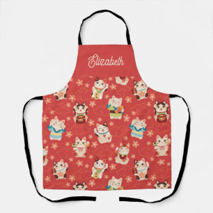 Maneki Neko Lucky Cats Personalisiert  Schürze