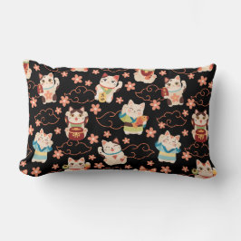 Maneki Neko Lucky Cats Throw Pillow Lendenkissen