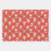 Maneki Neko Lucky Cats Wrapping Paper Set Geschenkpapier Set (Vorderseite 2)