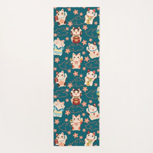 Maneki Neko Lucky Cats Yogamatte (Rückseite)