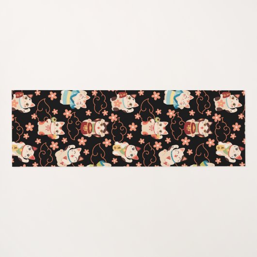 Maneki Neko Lucky Cats Yogamatte (Rückseite (Horizontal))
